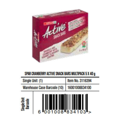 SPAR ACT ENERGY BAR C/BERRY 40Gx20 (RF)